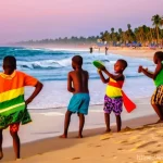 토고의 해변 리조트 비교 - **Prompt 1: Vibrant Lomé Beach Celebration**
    "A bustling and lively beach scene in Lomé, Togo, a...