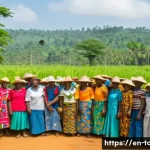 토고의 환경 보호 정책 - A vibrant rural community in West Africa actively engaged in forest conservation: villagers wearing ...