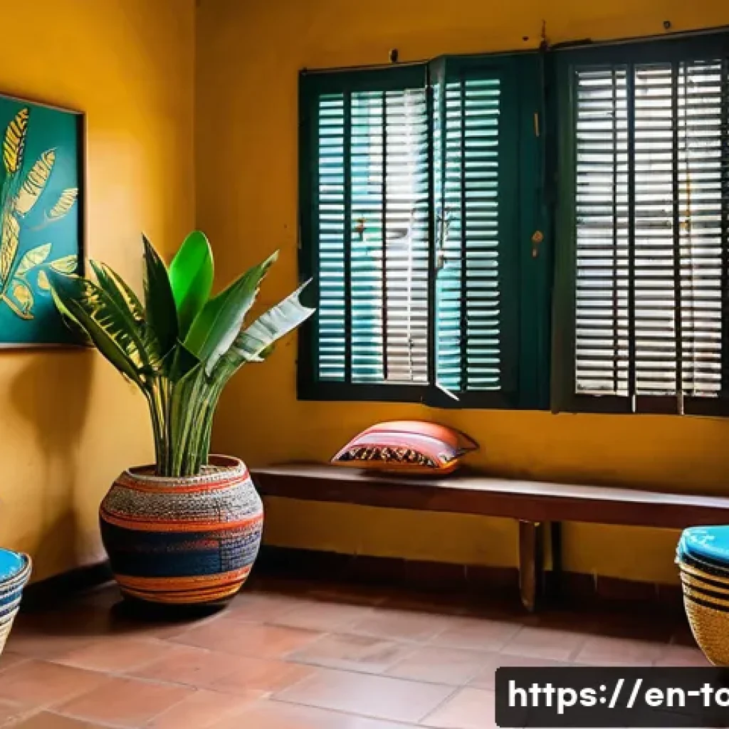 토고의 숙박시설 추천 - A cozy, family-run guesthouse room in Lom&eacute; decorated with vibrant Togolese art and handcrafted texti...